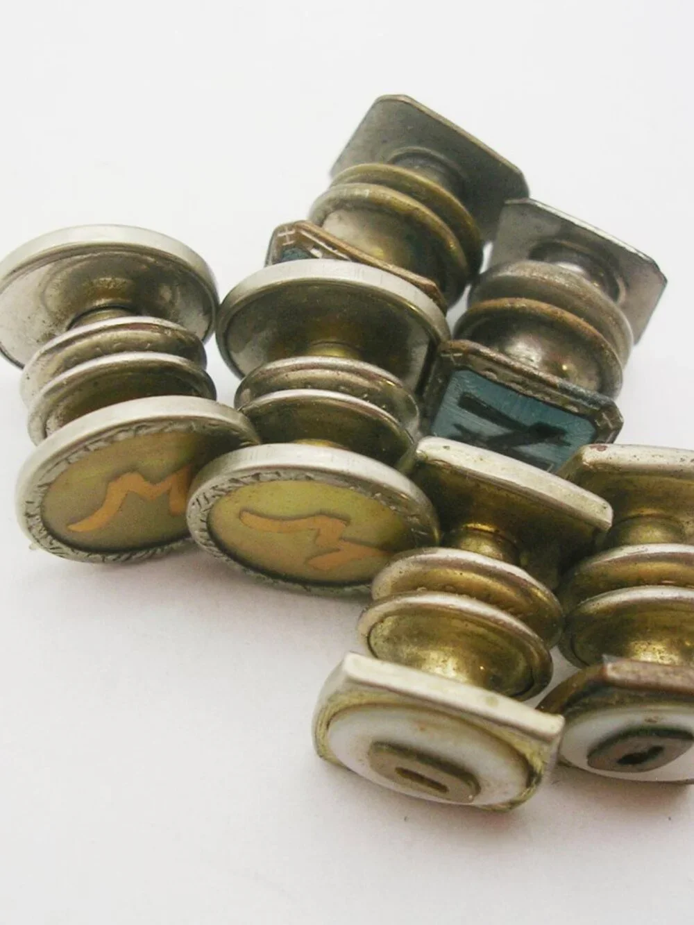 Art Deco Cufflinks Lot of 3 double sided snap link style Initials